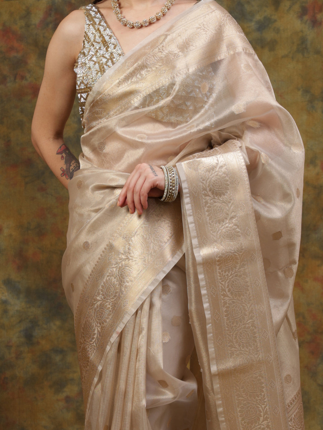 Gold Tissue Saree