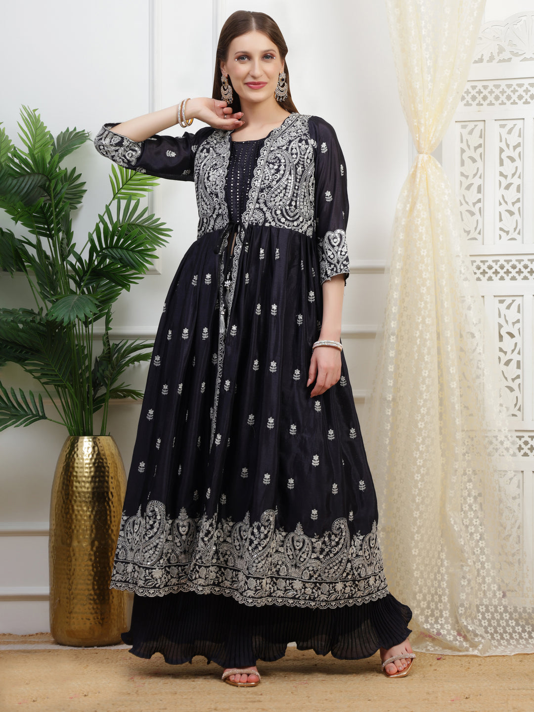 Ink Blue Anarkali