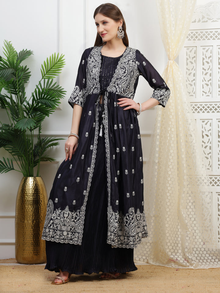 Ink Blue Anarkali