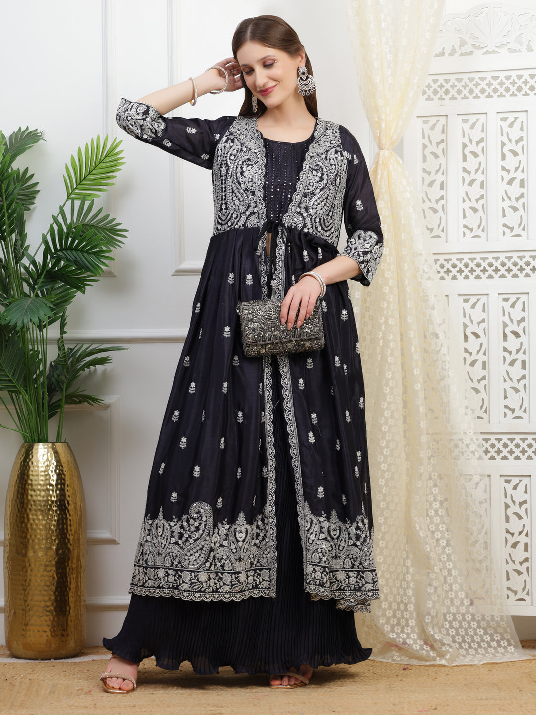 Ink Blue Anarkali