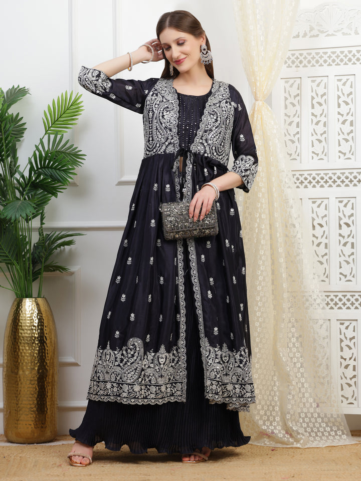 Ink Blue Anarkali