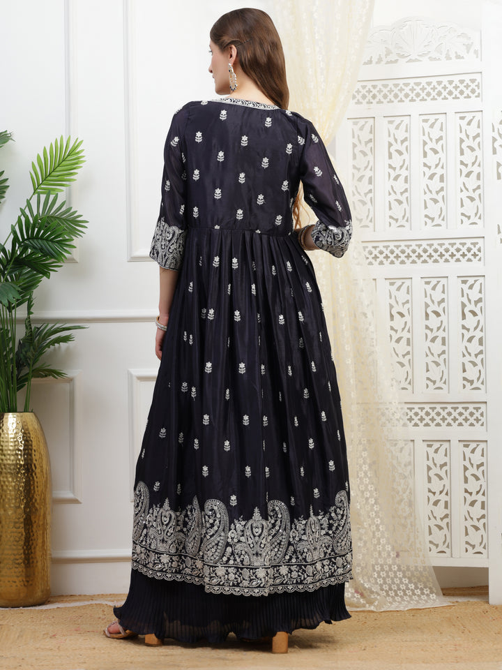 Ink Blue Anarkali