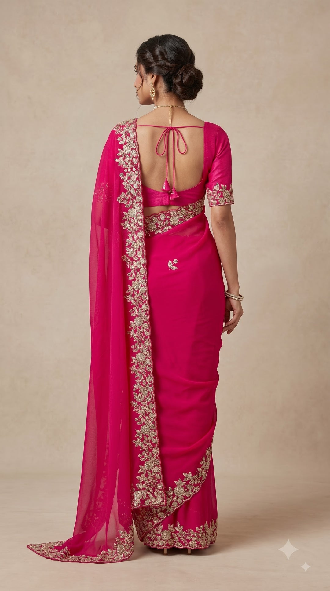 Deep Pink Saree