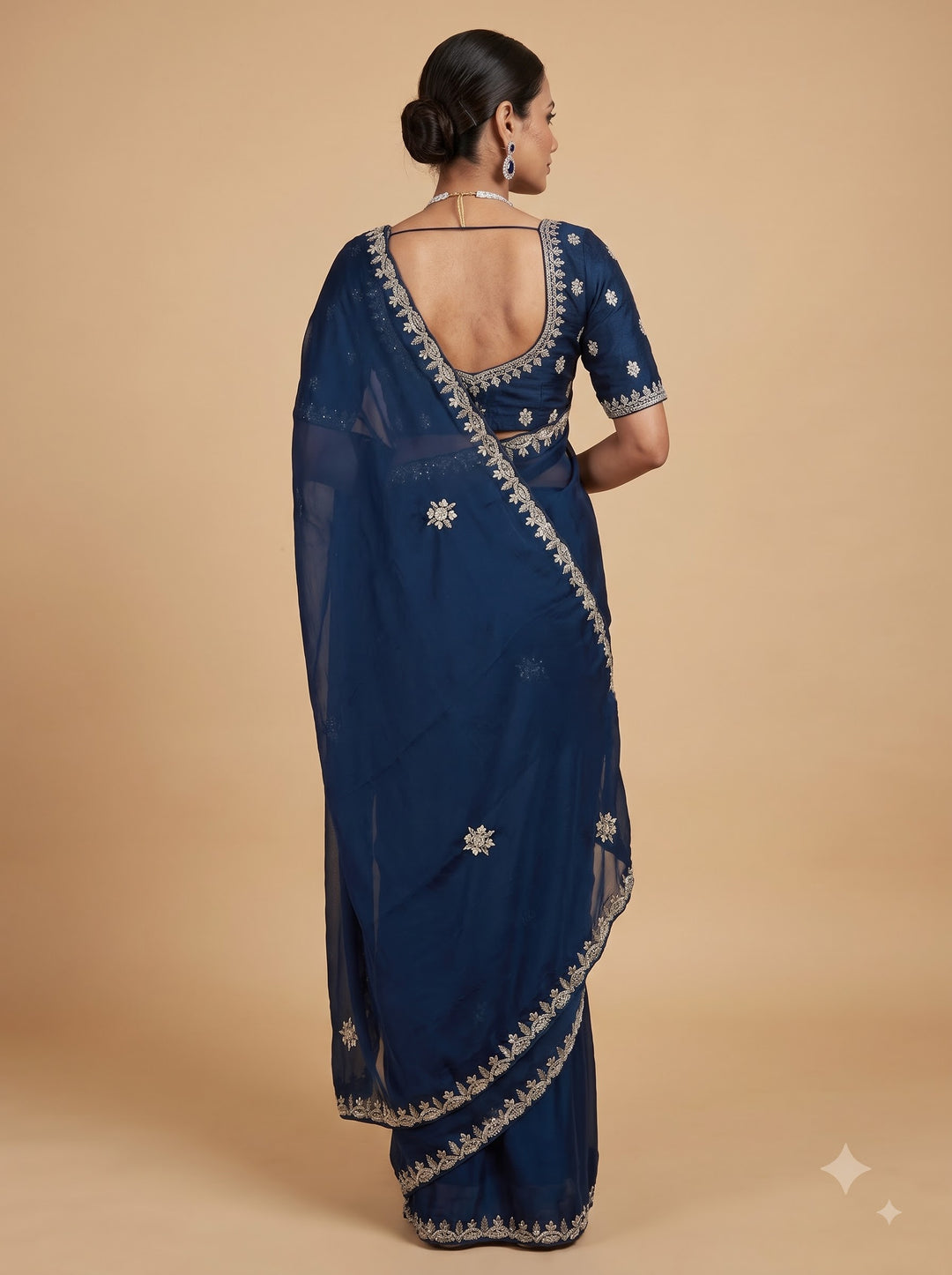Royal Navy Blue saree