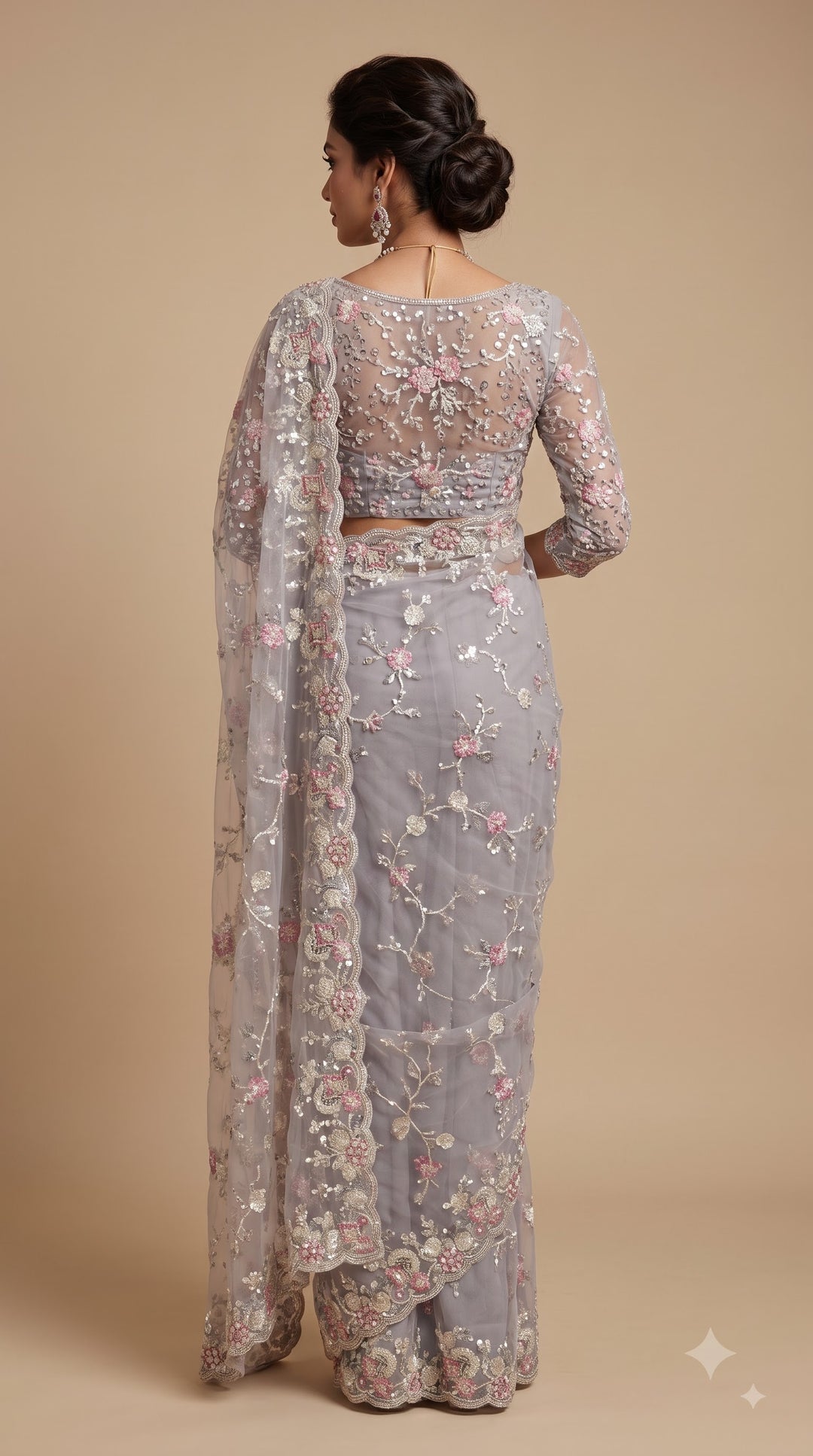 Icy Mauve Saree
