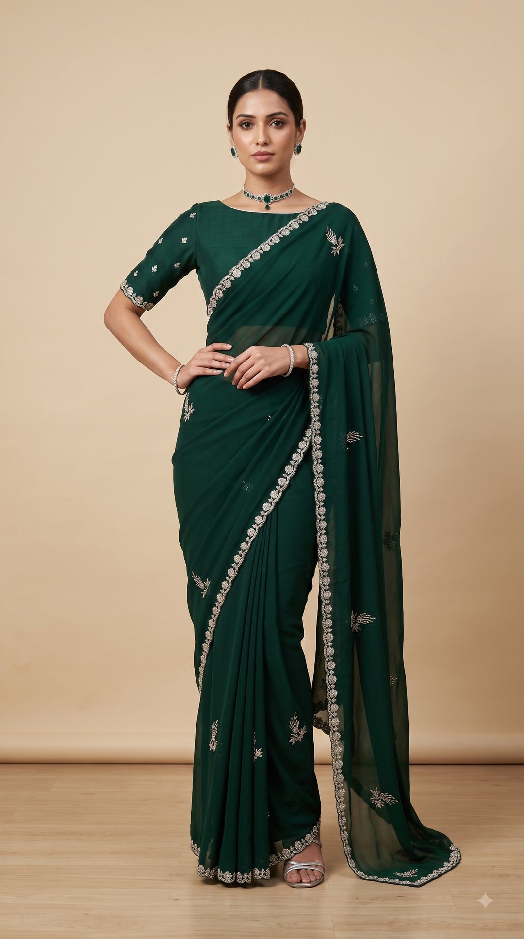 Emerald Green saree
