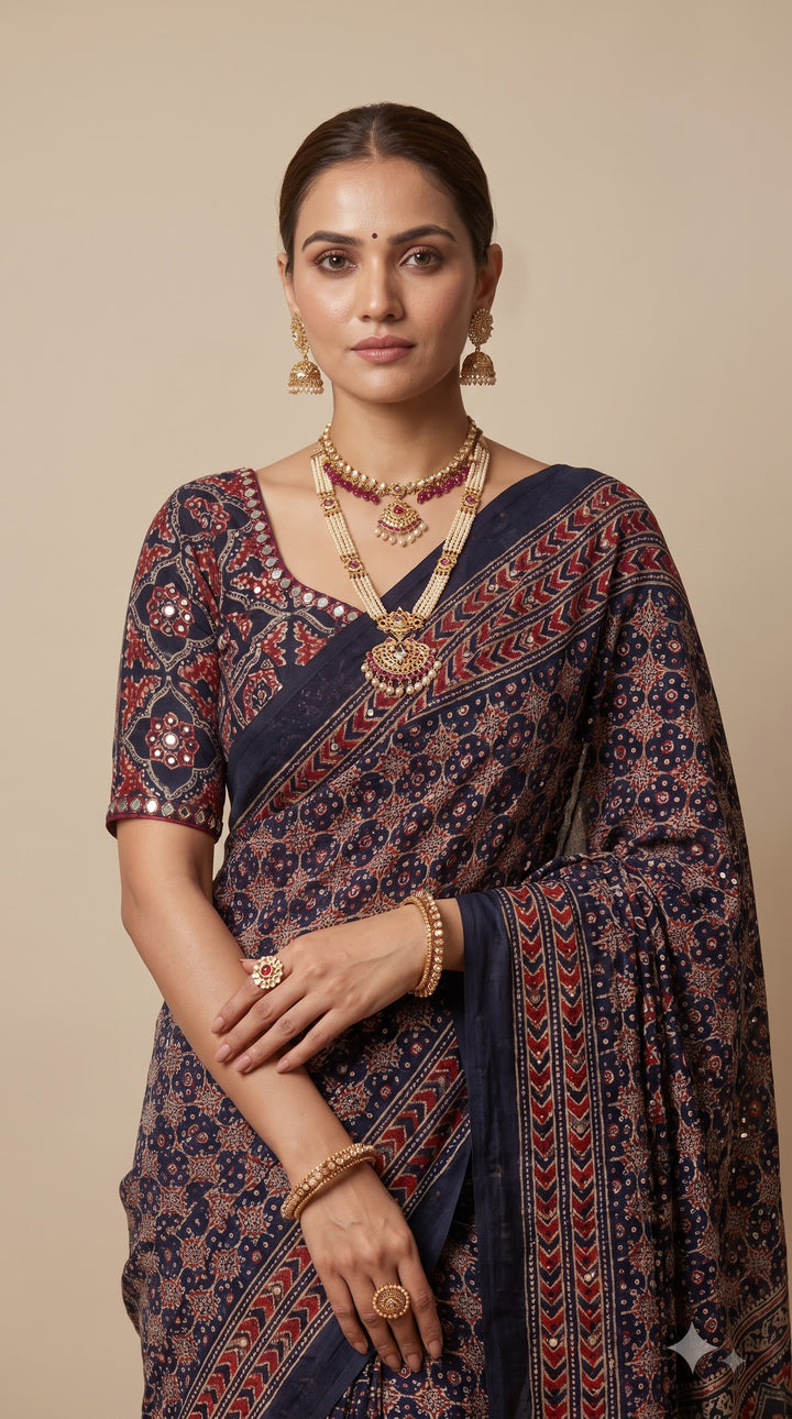 Midnight Blue Saree
