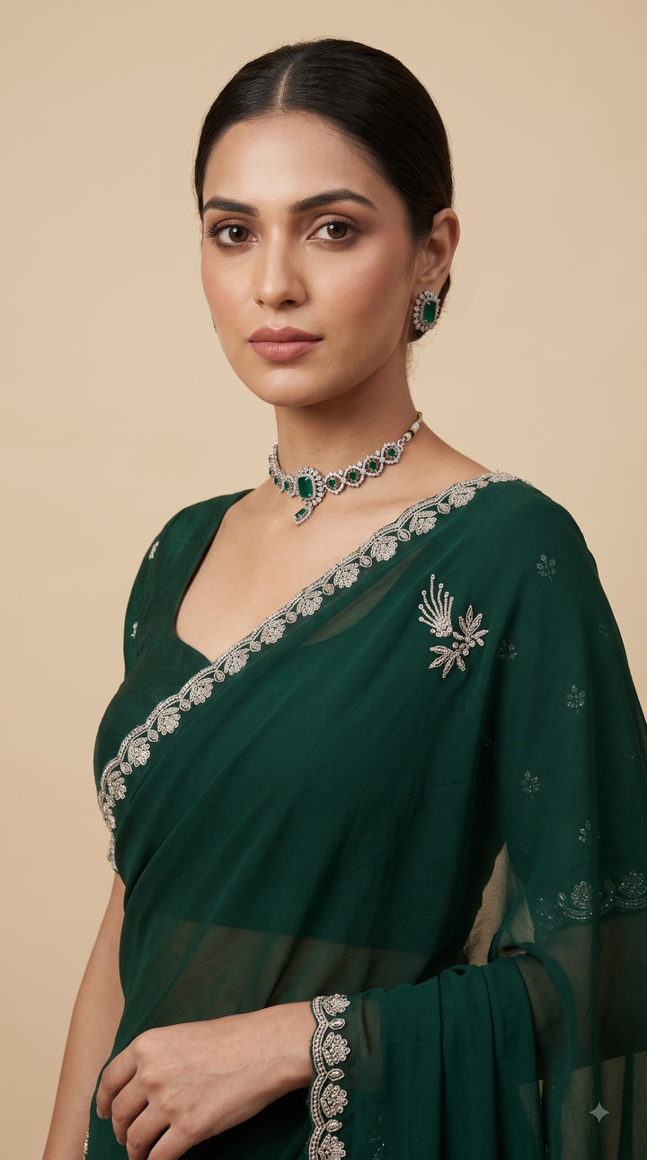 Emerald Green saree