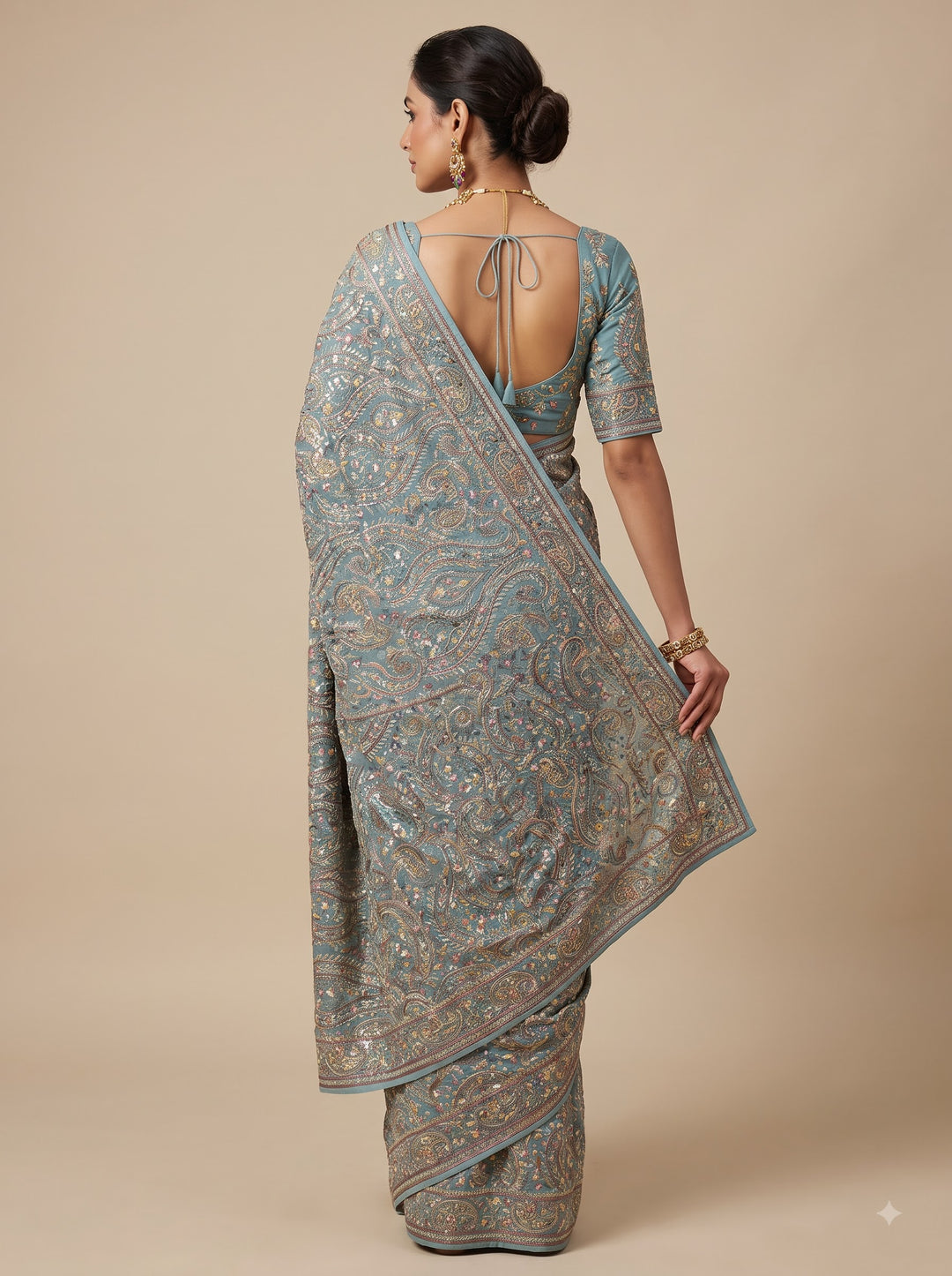 Powder Blue Saree