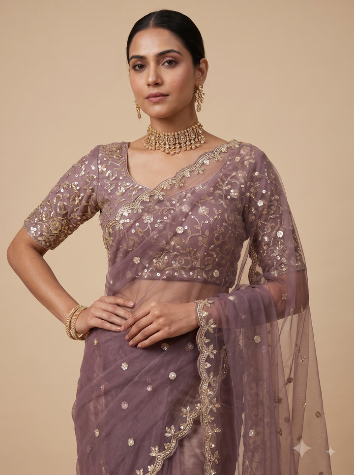 Lavender  Saree