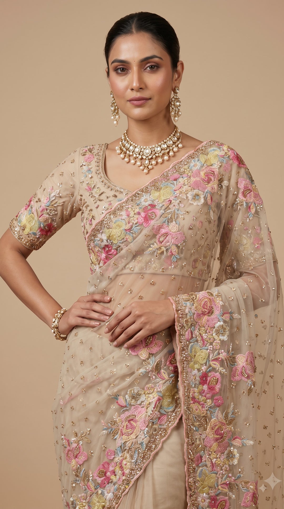 Vanilla Cream Saree