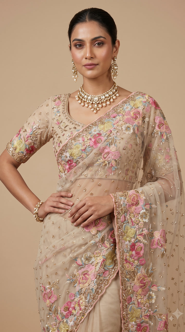 Vanilla Cream Saree