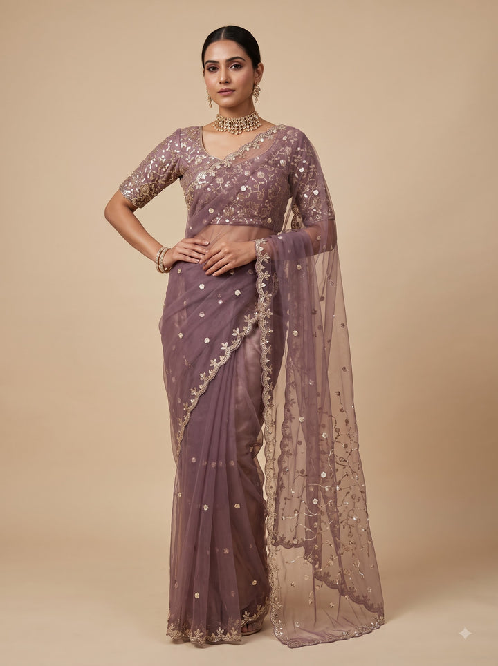 Lavender  Saree