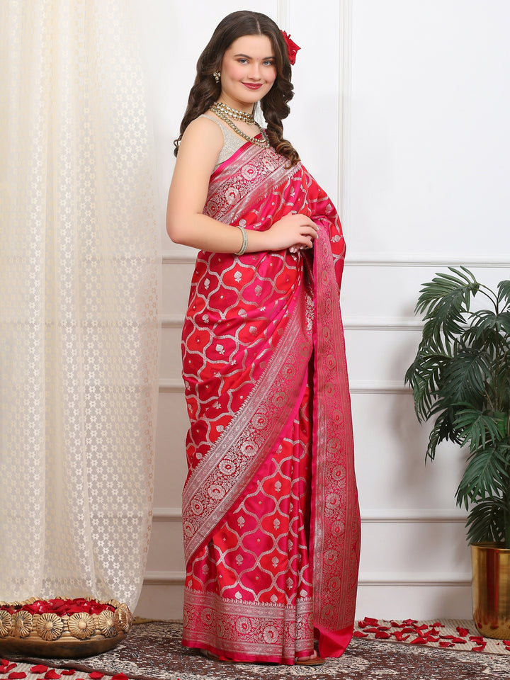 Royal Red Katan Silk Saree