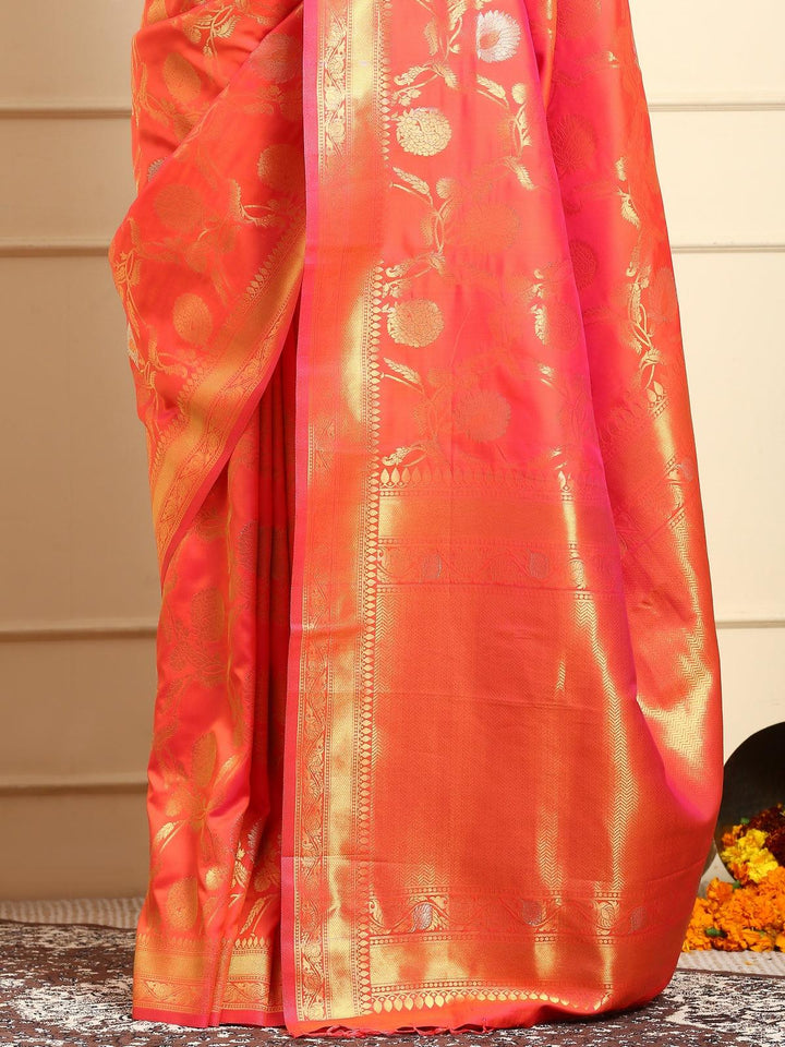 Flame Orange Saree