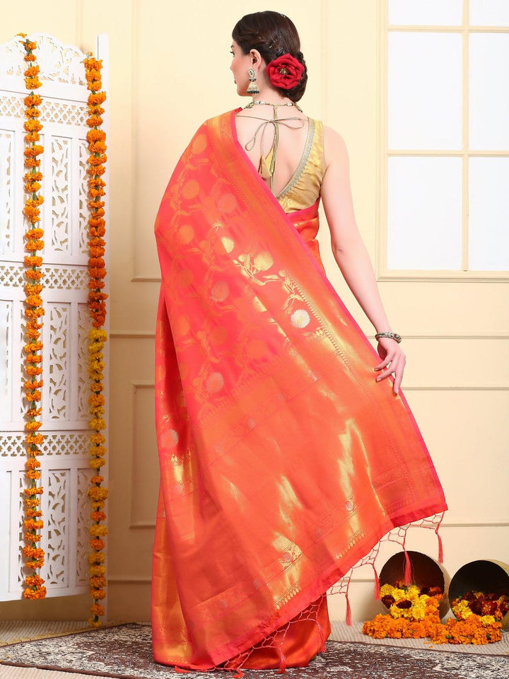 Flame Orange Saree