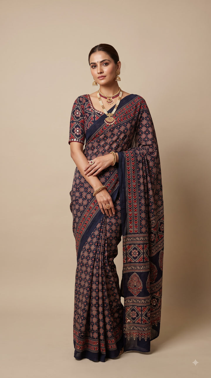 Midnight Blue Saree