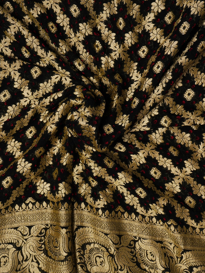 Coco Black Khaddi Georgette Saree