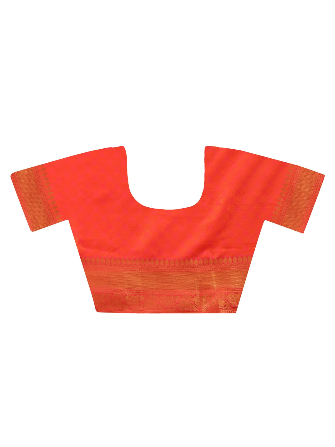 Flame Orange Banarasi Silk Saree
