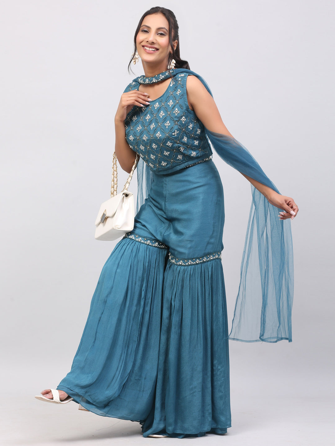 Teal Blue Garara Set