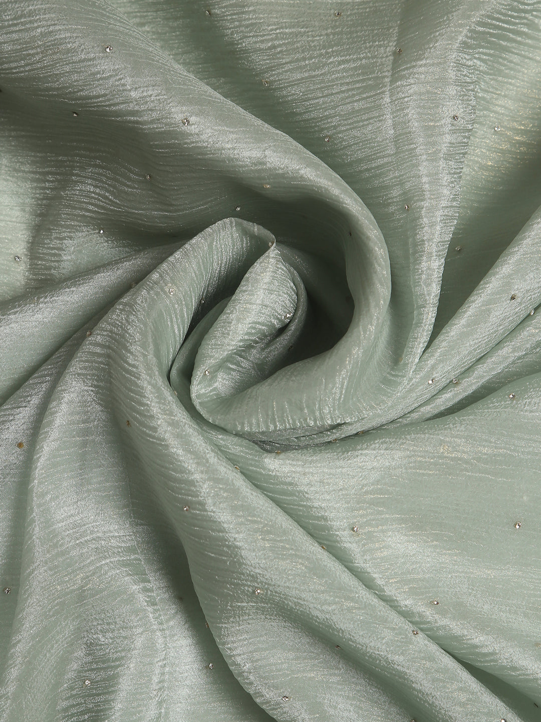 Mint Green Crepe Chiffon Saree