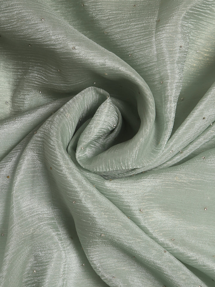 Mint Green Crepe Chiffon Saree