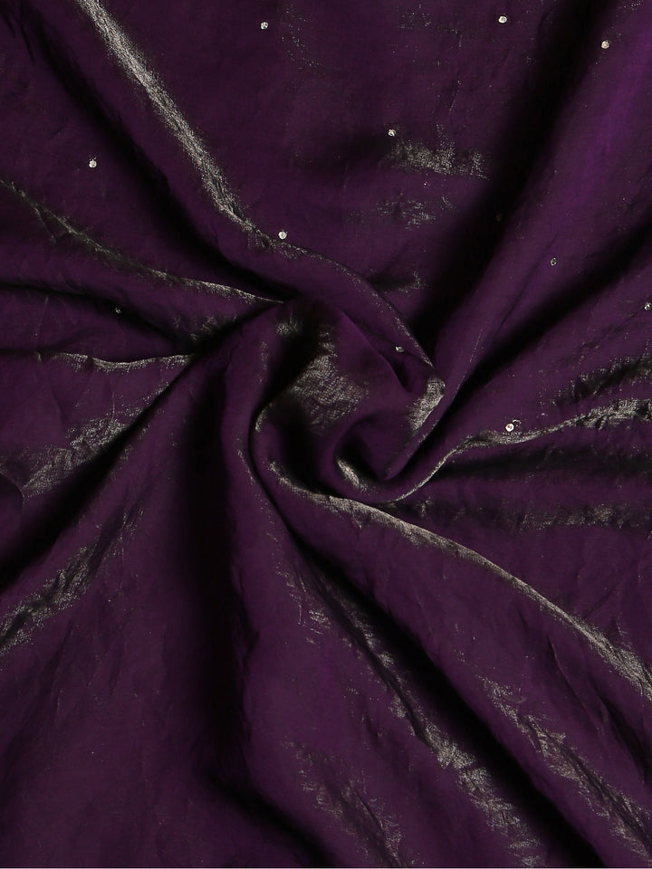 Deep Violet Satin Tissue Saree