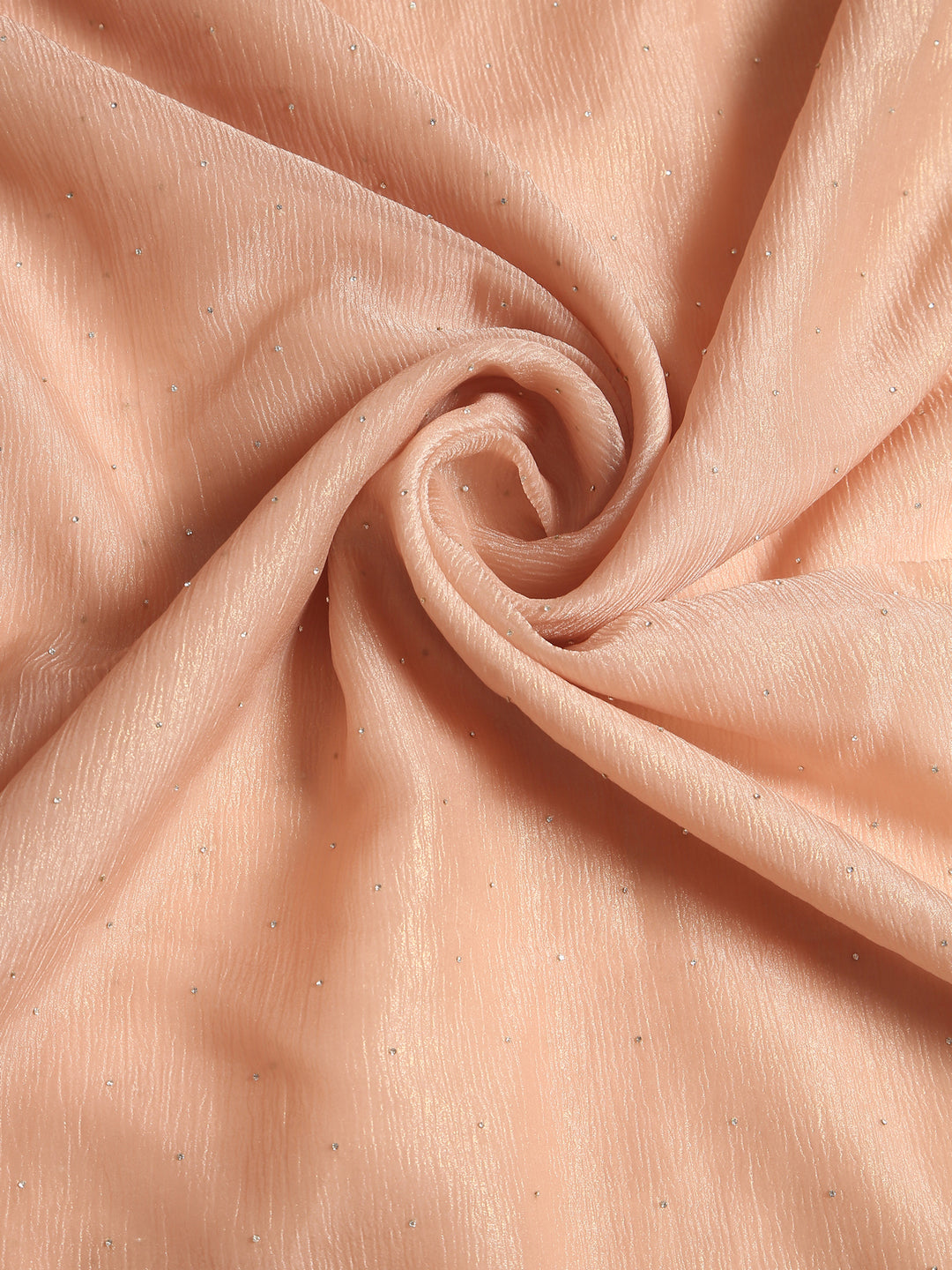 Peach Crepe Chiffon Saree