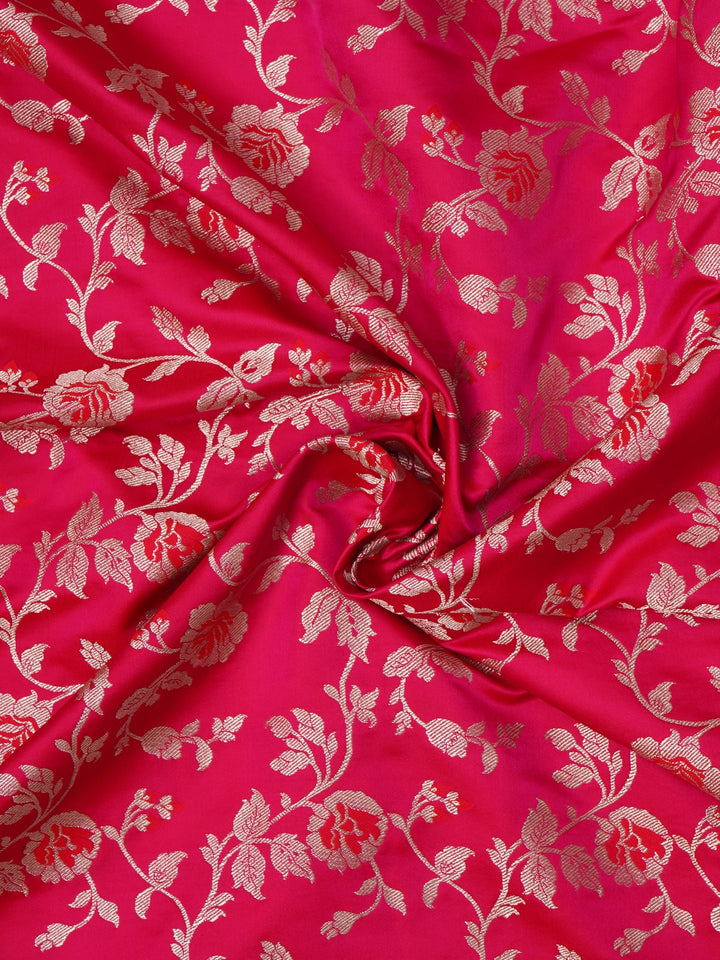 Dazzling Pink Banarasi Katan Silk Saree