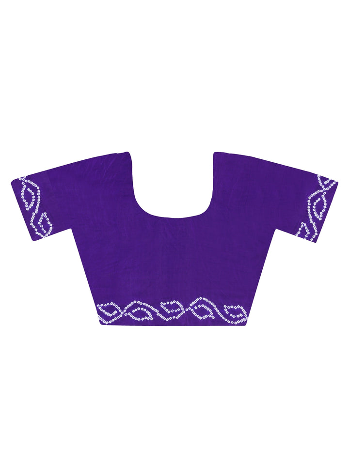Mystic Purple Bandhini Silk Saree