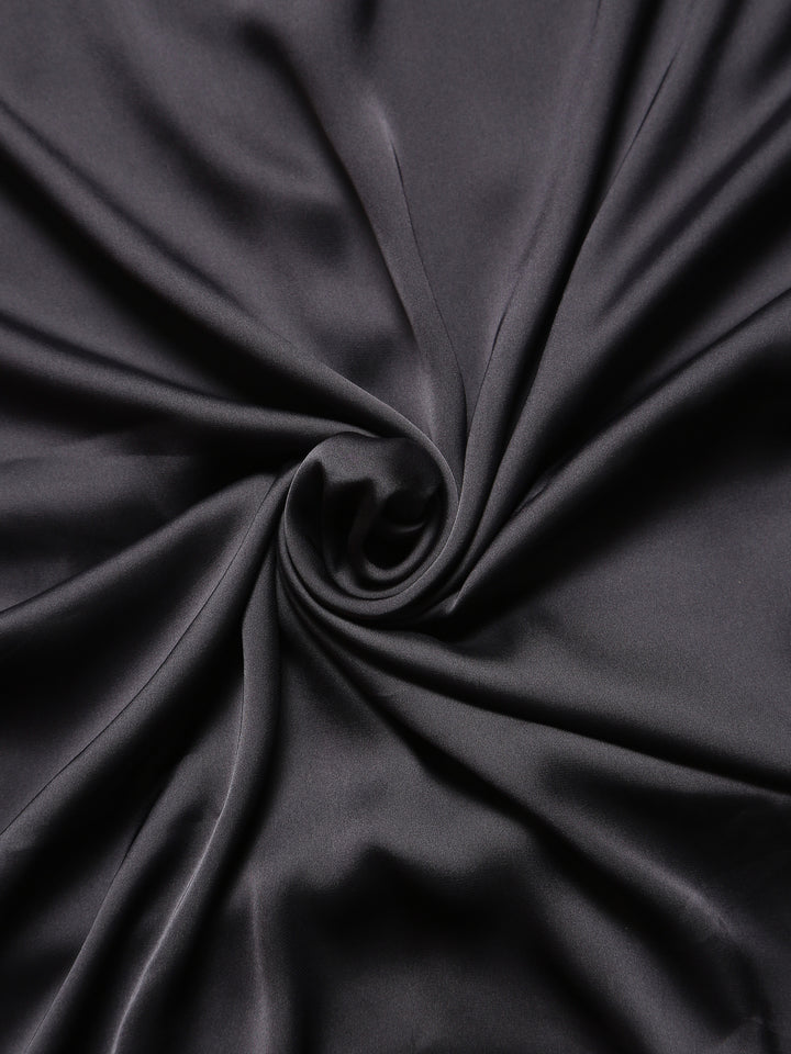 Black Satin Saree