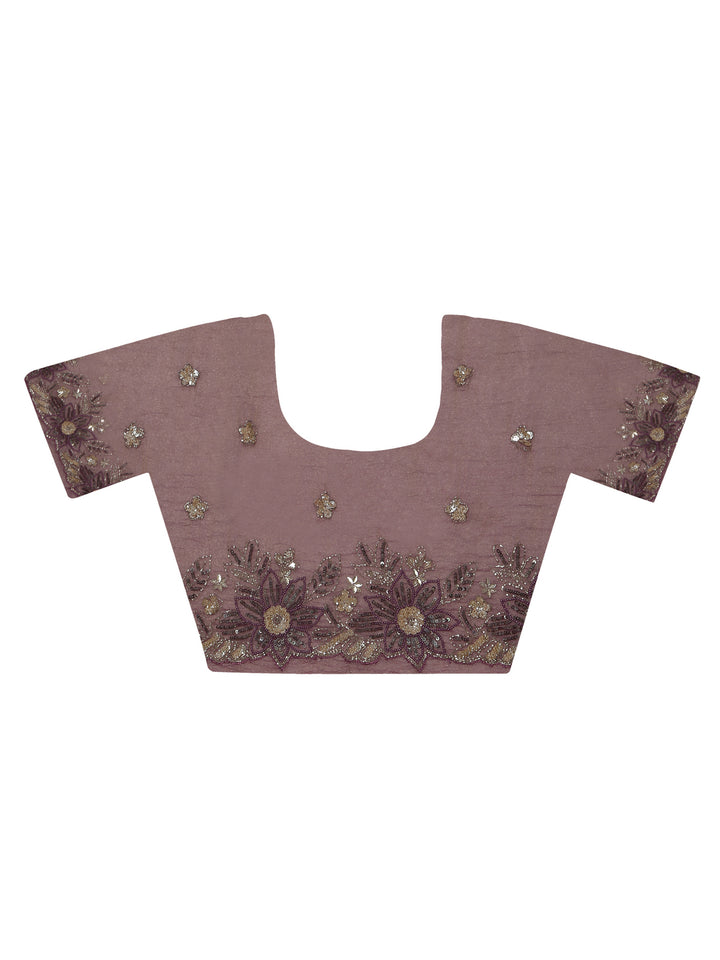 Dusty Mauve Crepe Organza