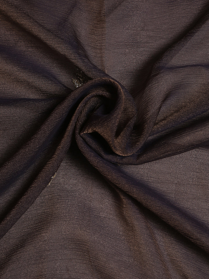 Charcoal Grey Crepe Chiffon Saree
