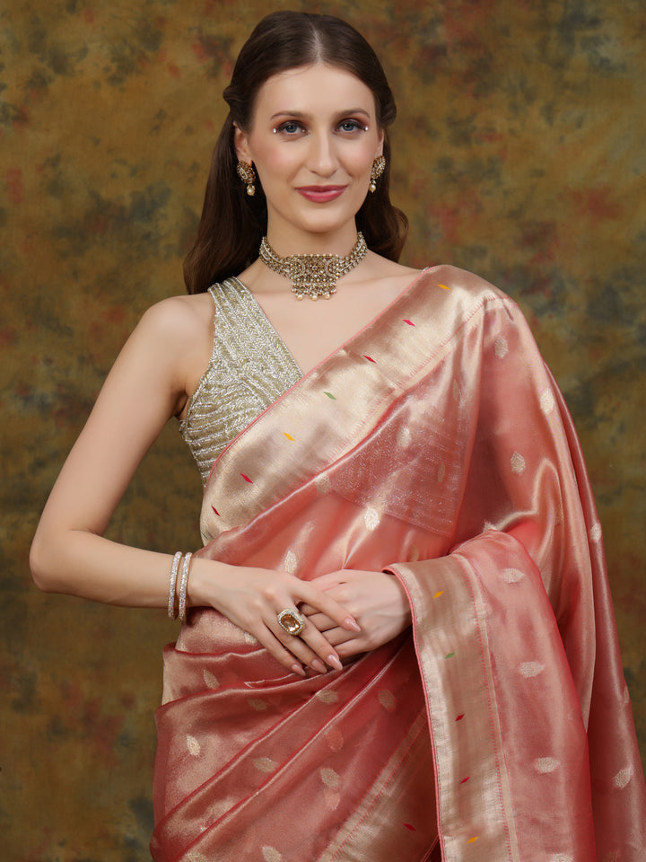 Pink Paithani Tissue