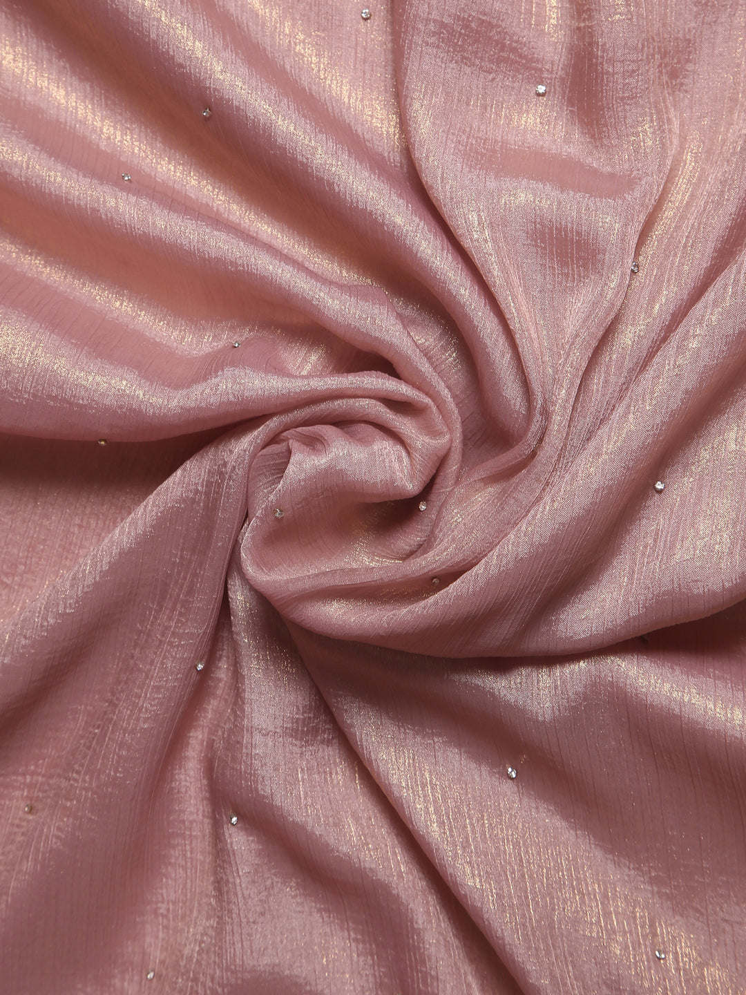Rose Gold Shimmer Crepe Saree