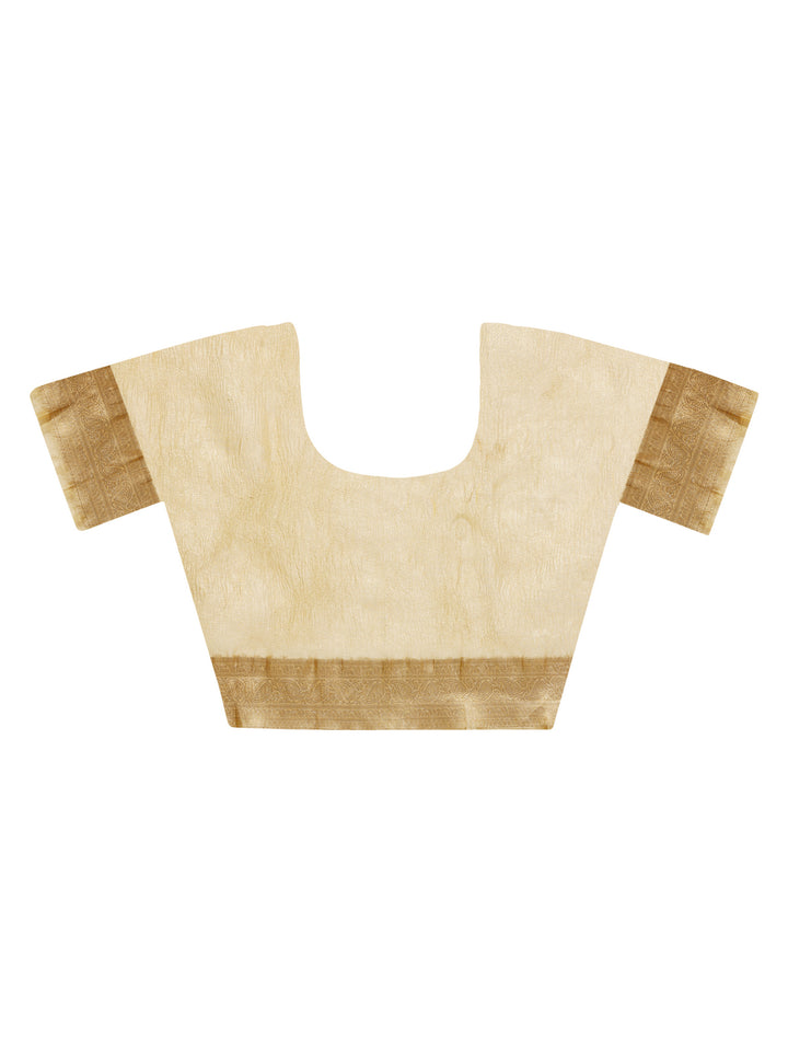 Gold Banarasi Crush Tissue Saree