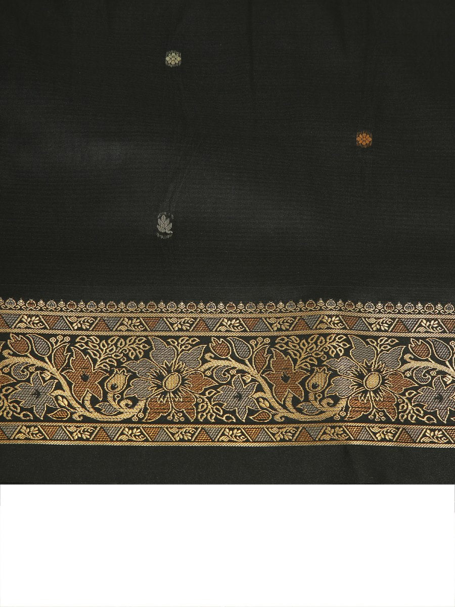 Black Katan Silk saree