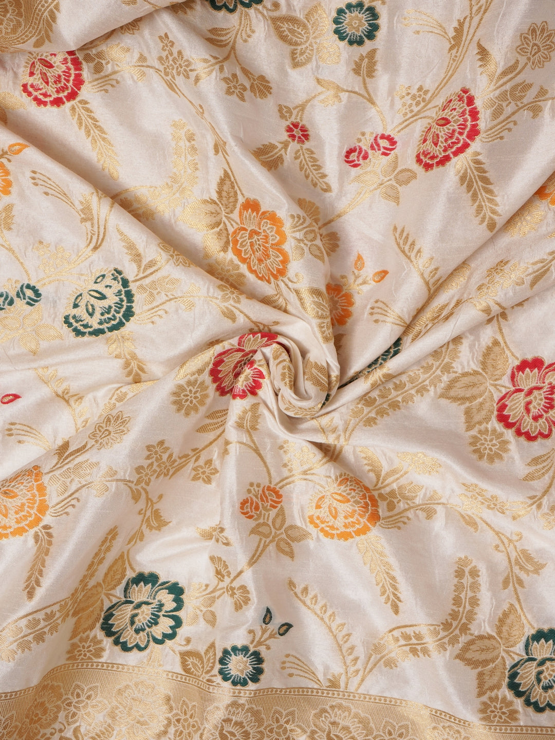 Ivory Katan Silk Saree