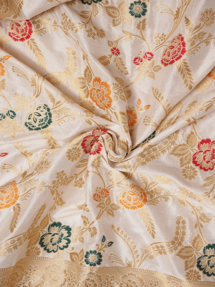 Ivory Katan Silk Saree