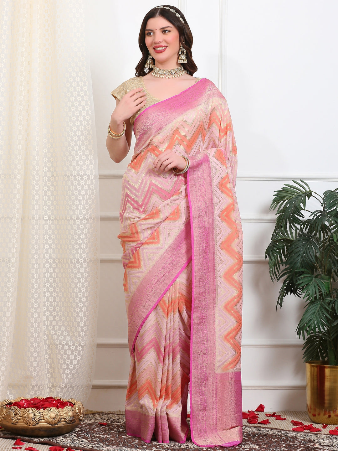 Leheriya Georgette Saree
