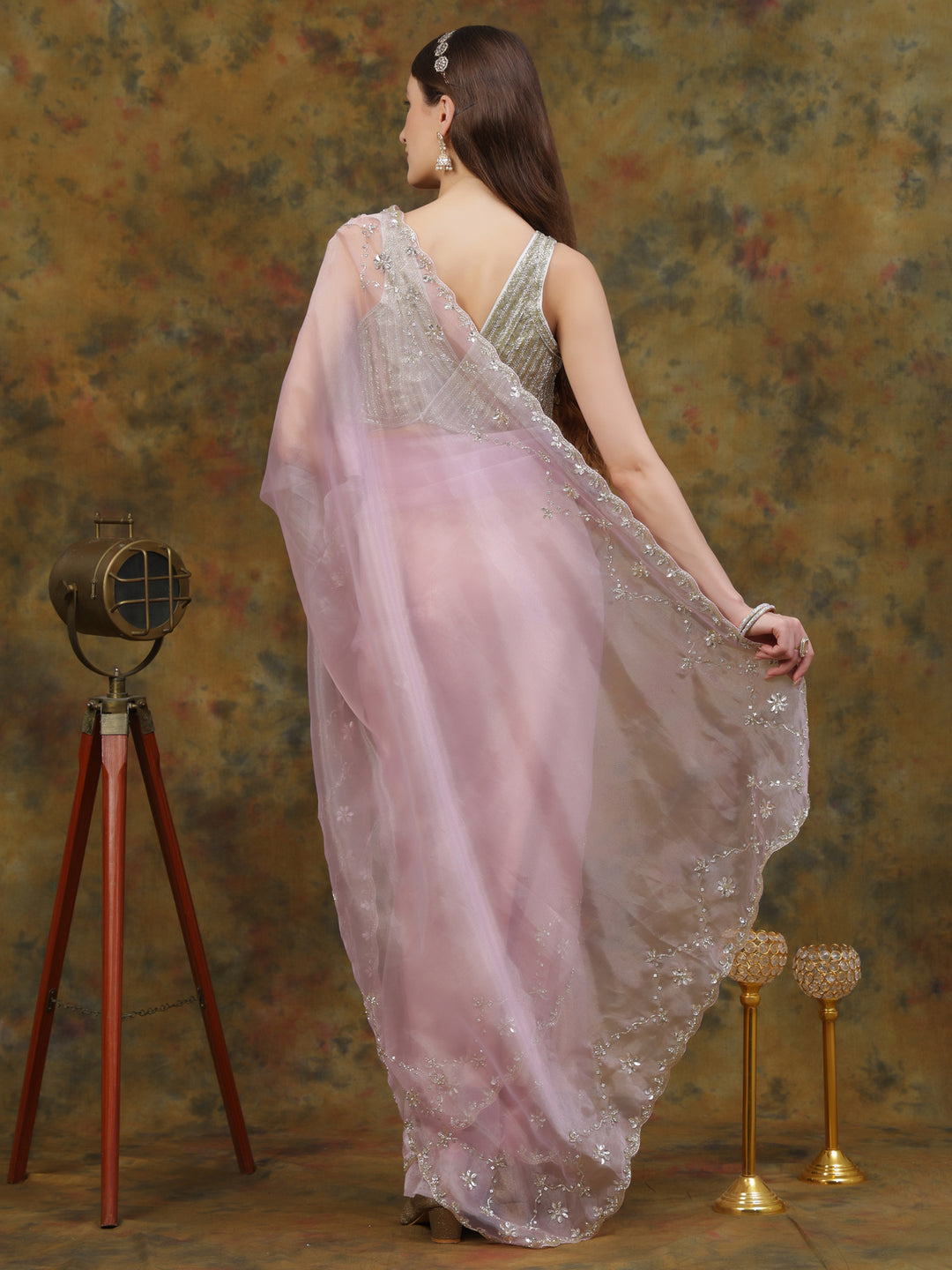 Lavender Organza Saree