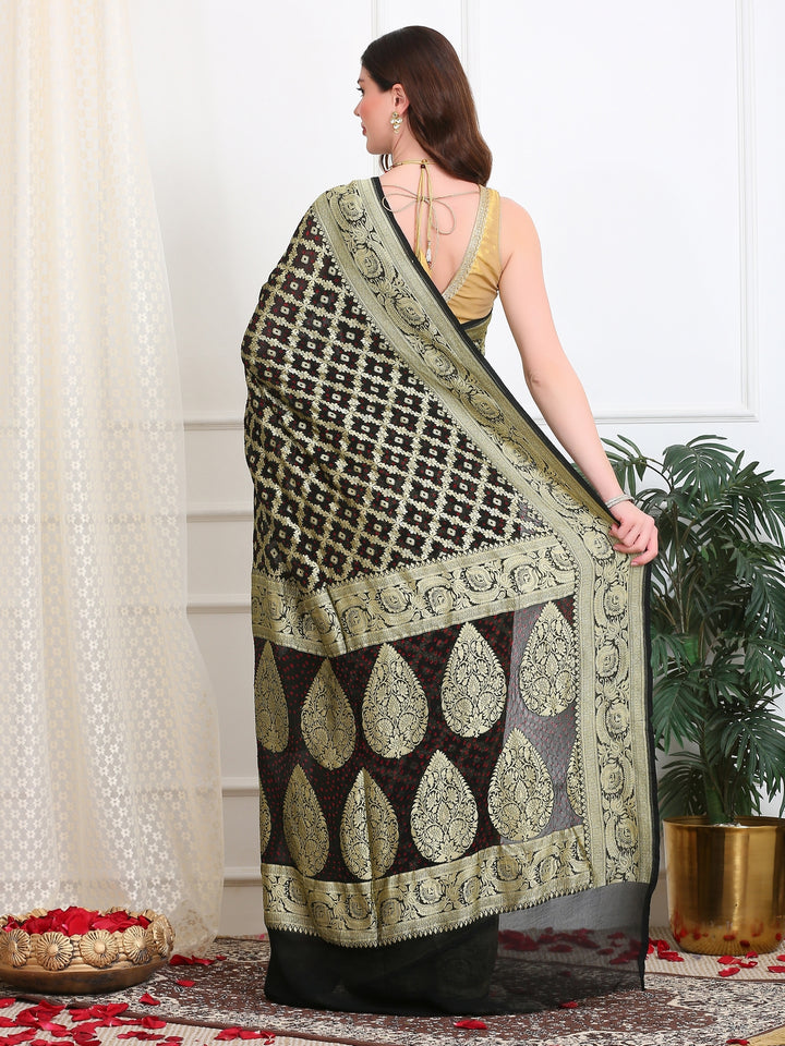 Coco Black Khaddi Georgette Saree