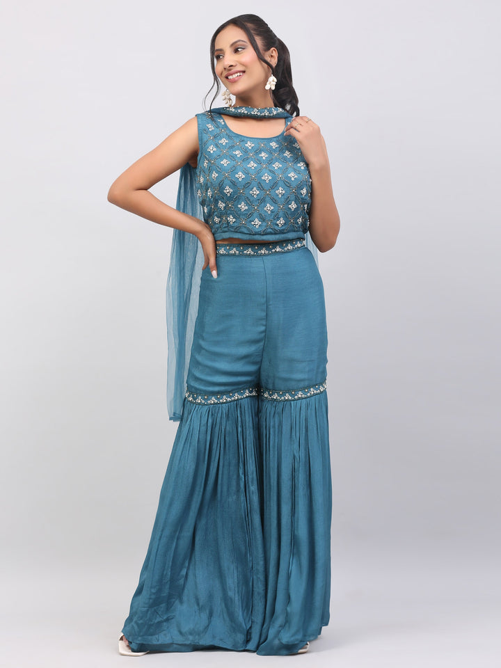 Teal Blue Garara Set