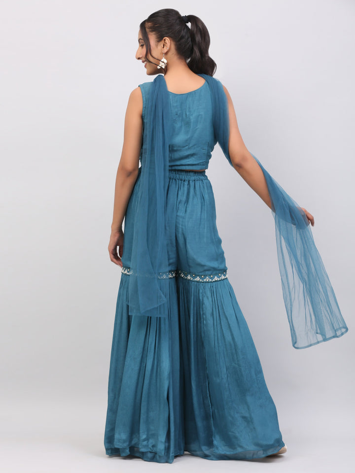 Teal Blue Garara Set