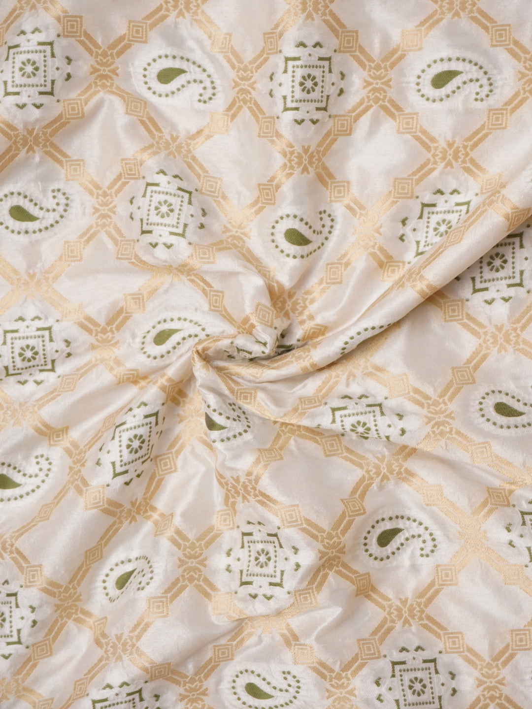 Cream Katan Silk Saree