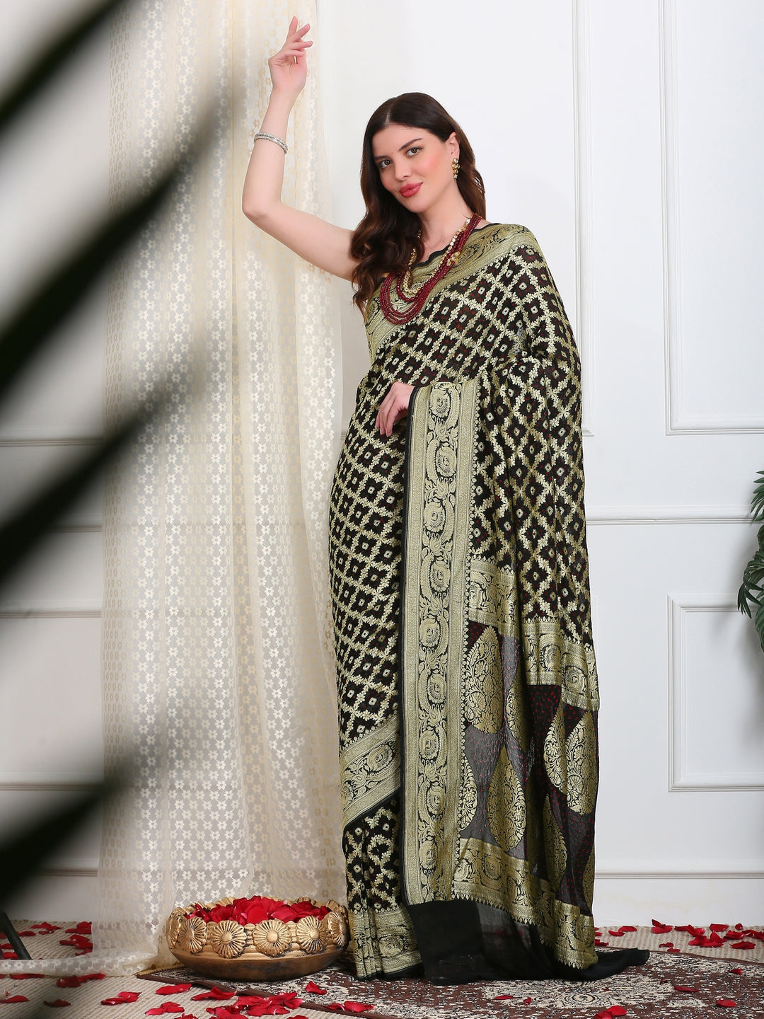 Coco Black Khaddi Georgette Saree