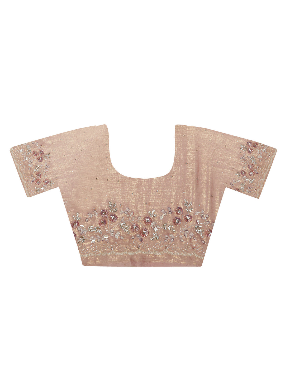 Rose Gold Shimmer Crepe Saree