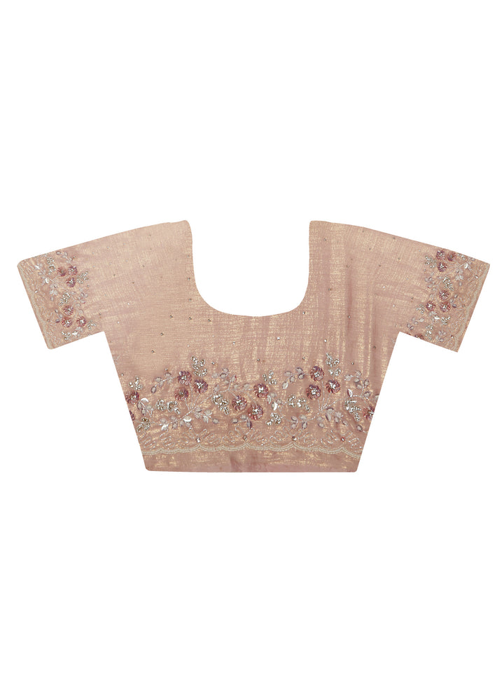 Rose Gold Shimmer Crepe Saree