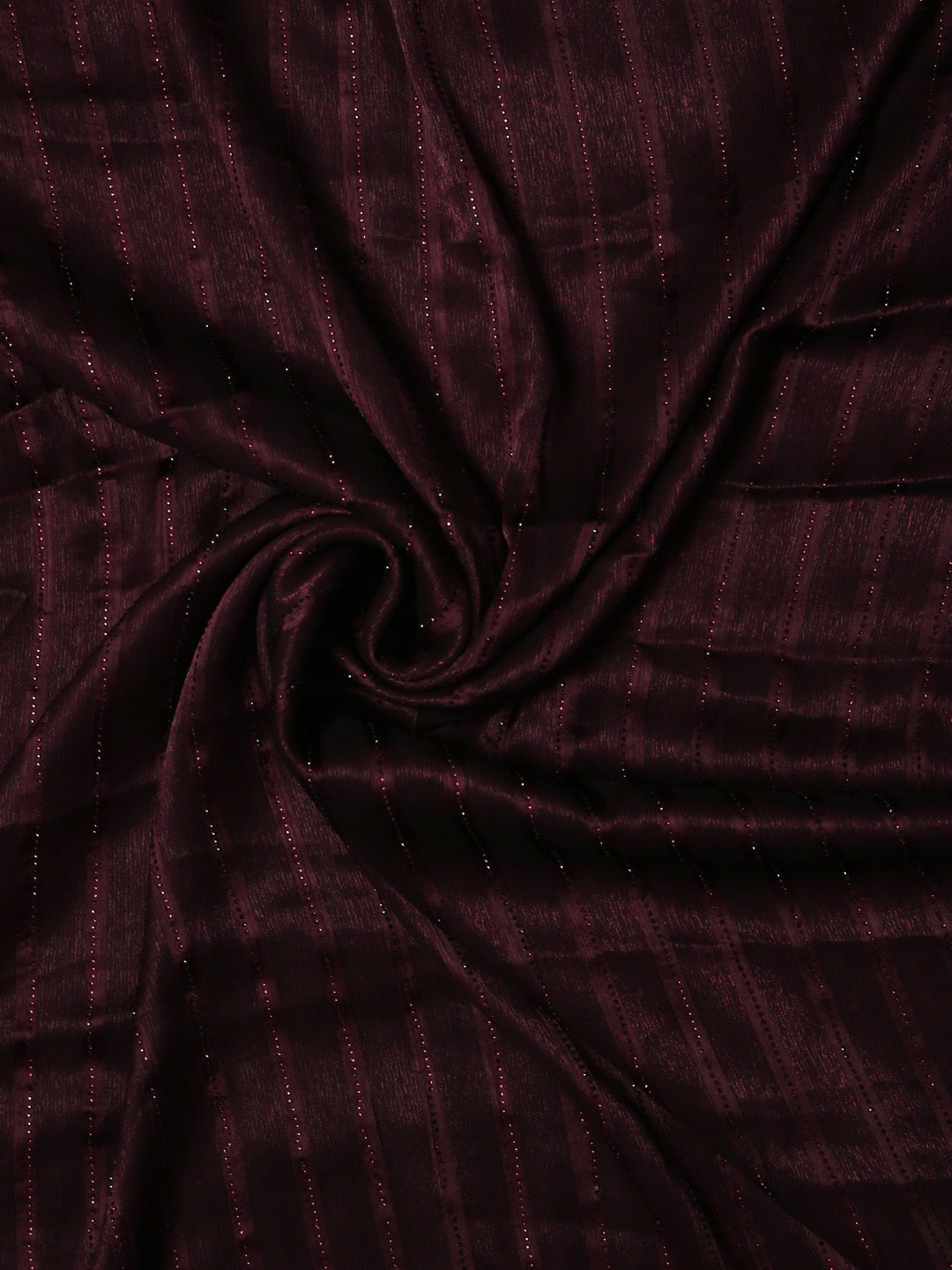 Wine Crepe Sequin Saree