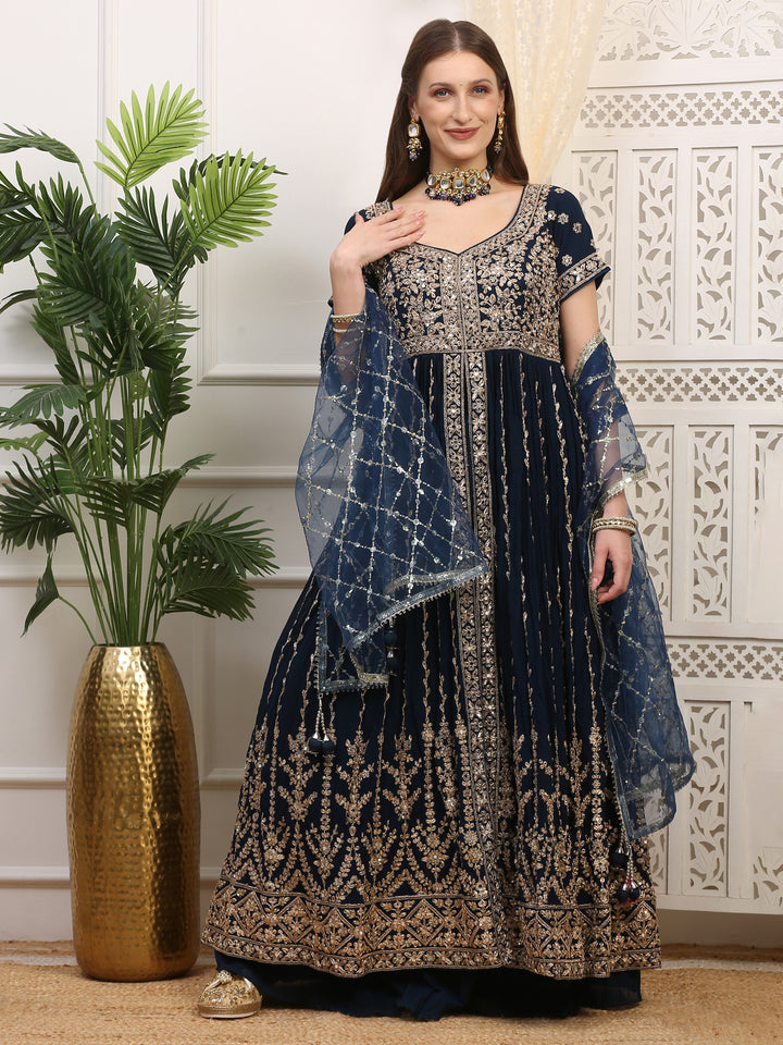 Indigo Blue Anarkali